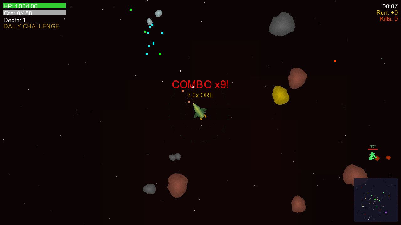 Cosmic Quarry combo multiplier and ore rush