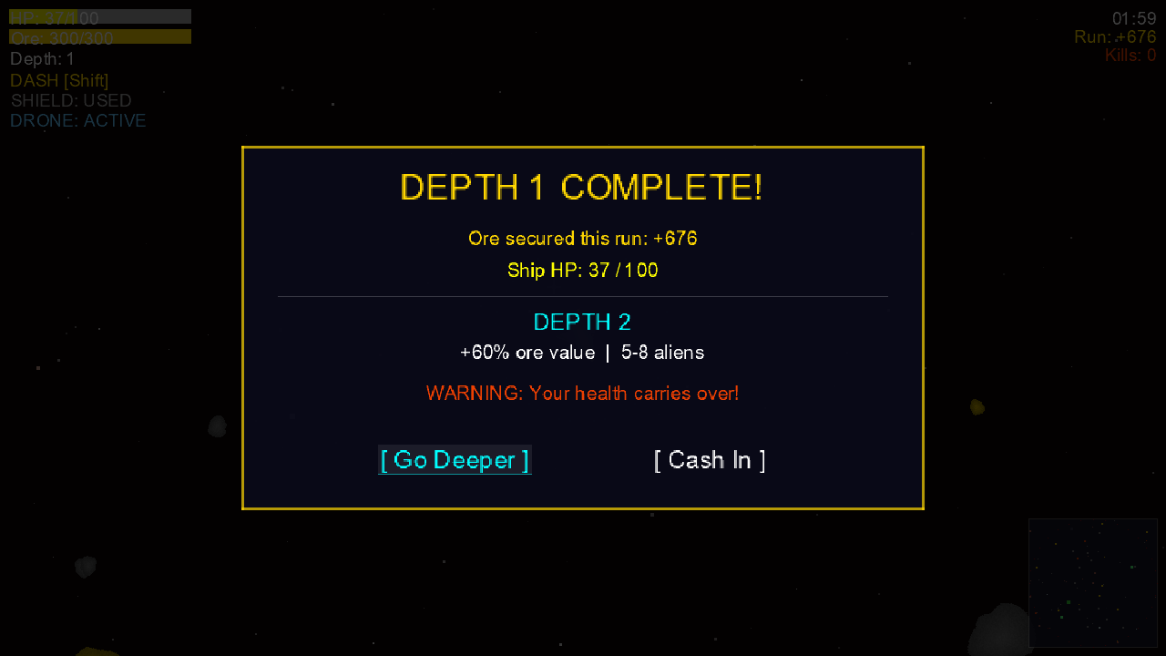 Depth complete screen