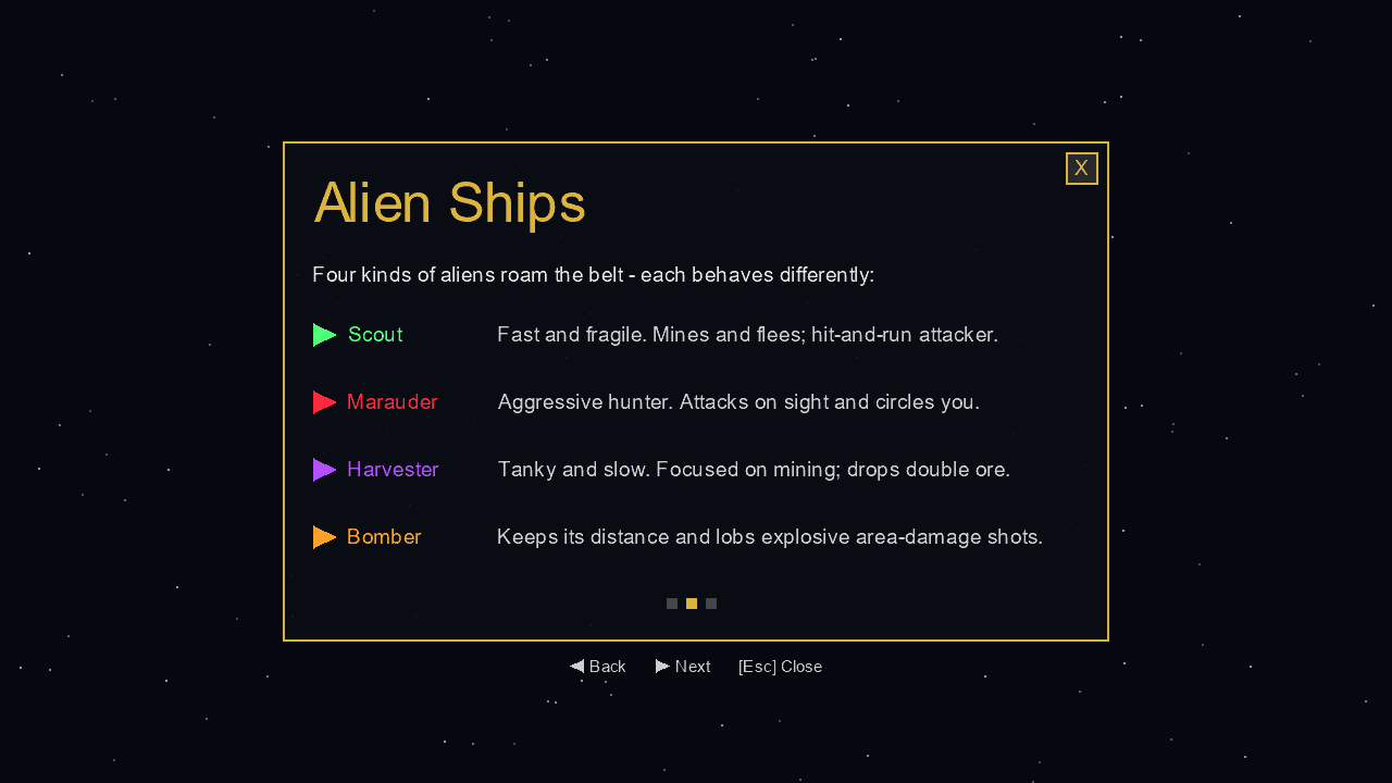 Interactive Player Guide: alien ship roster