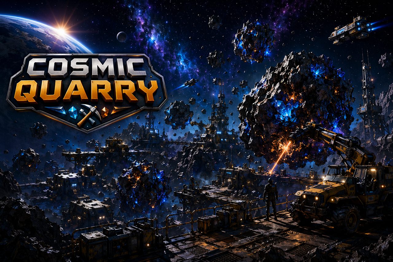 Cosmic Quarry title screen