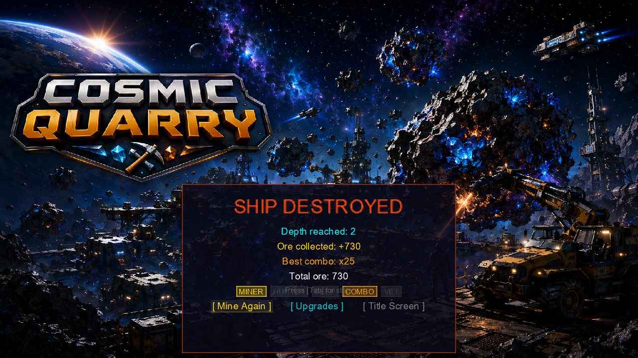 Ship destroyed game-over screen